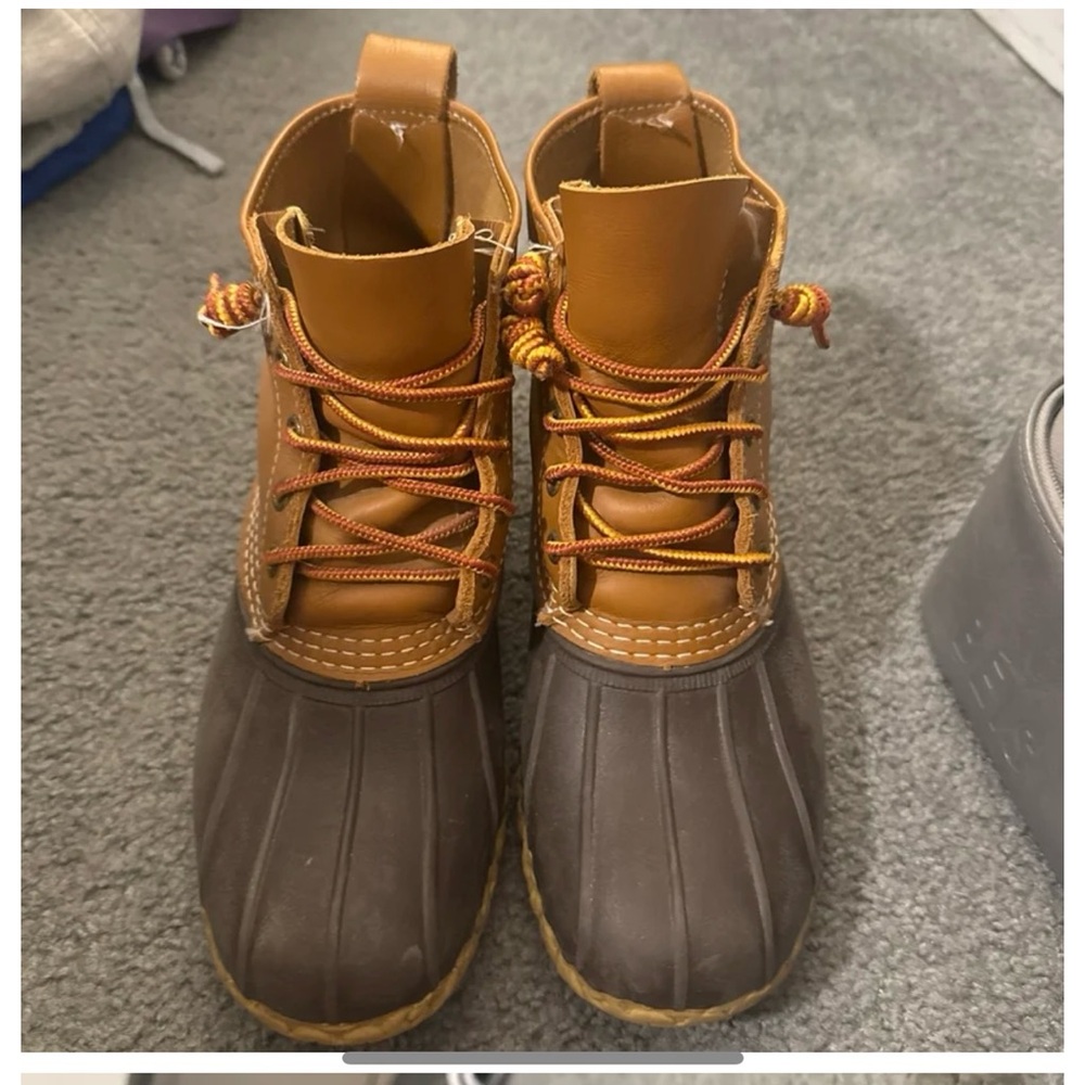LL Bean Brown and Tan Duck Boots